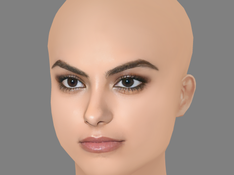 Camila Mendes Head - No Hair - Low poly head for game 3D Model
