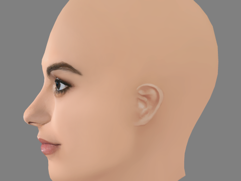 Camila Mendes Head - No Hair - Low poly head for game 3D Model