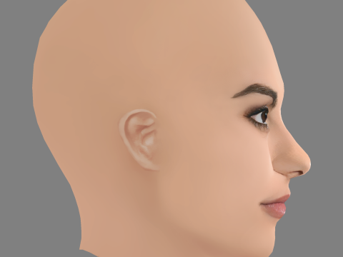 Camila Mendes Head - No Hair - Low poly head for game 3D Model