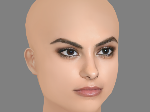 Camila Mendes Head - No Hair - Low poly head for game 3D Model