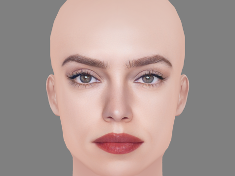 Daisy Ridley Head - No Hair - Low poly head for game Modèle 3D
