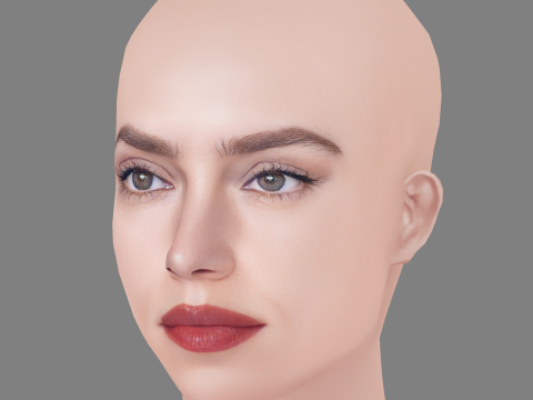 Daisy Ridley Head - No Hair - Low poly head for game Modèle 3D