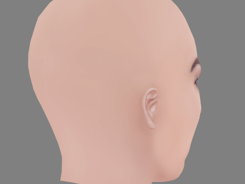 Daisy Ridley Head - No Hair - Low poly head for game Modèle 3D