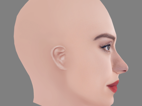 Daisy Ridley Head - No Hair - Low poly head for game Modèle 3D