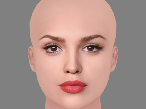 Eiza Gonzalez Head - No Hair - Low poly head for game 3D Model
