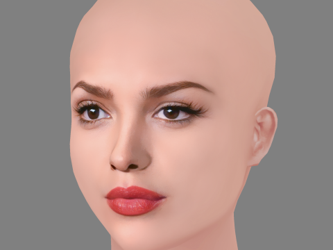 Eiza Gonzalez Head - No Hair - Low poly head for game 3D Model