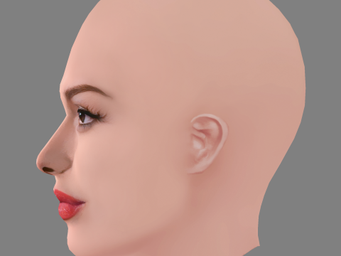 Eiza Gonzalez Head - No Hair - Low poly head for game 3D Model
