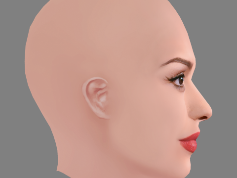Eiza Gonzalez Head - No Hair - Low poly head for game 3D Model