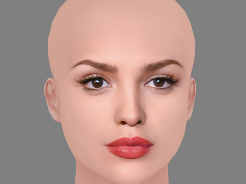 Eiza Gonzalez Head - No Hair - Low poly head for game 3D Model