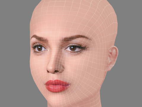 Eiza Gonzalez Head - No Hair - Low poly head for game 3D Model