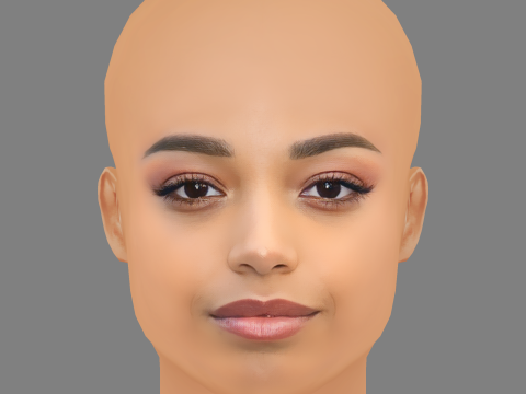 Ella Balinska Head - No Hair - Low poly head for game Modelo 3D