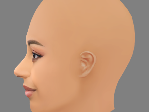Ella Balinska Head - No Hair - Low poly head for game Modelo 3D