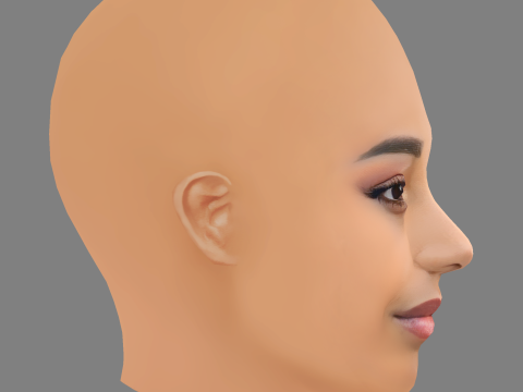 Ella Balinska Head - No Hair - Low poly head for game Modelo 3D