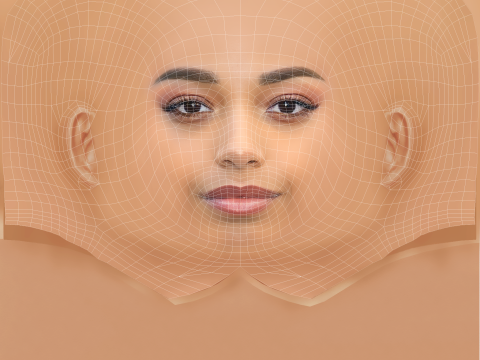 Ella Balinska Head - No Hair - Low poly head for game Modelo 3D