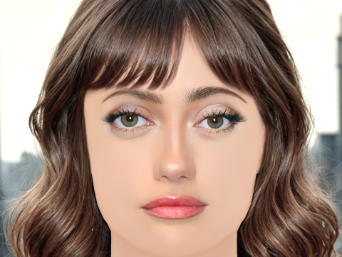 Ella Purnell Head - No Hair - Low poly head for game 3D Model