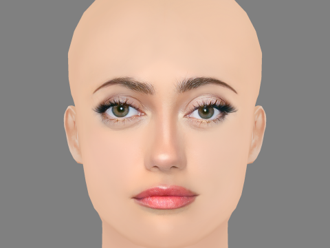 Ella Purnell Head - No Hair - Low poly head for game 3Dモデル