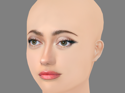 Ella Purnell Head - No Hair - Low poly head for game 3Dモデル