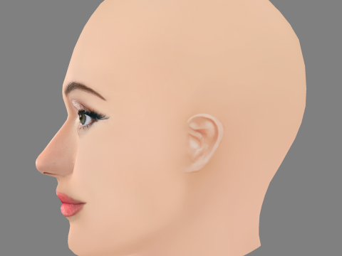 Ella Purnell Head - No Hair - Low poly head for game 3Dモデル