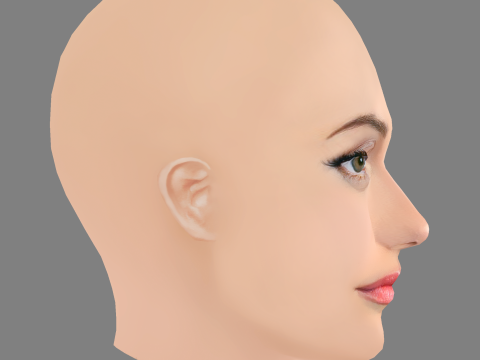 Ella Purnell Head - No Hair - Low poly head for game 3Dモデル