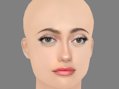 Ella Purnell Head - No Hair - Low poly head for game 3Dモデル