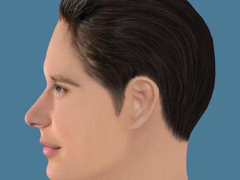 Ansel Elgort Head - Low poly head for game 3D मॉडल