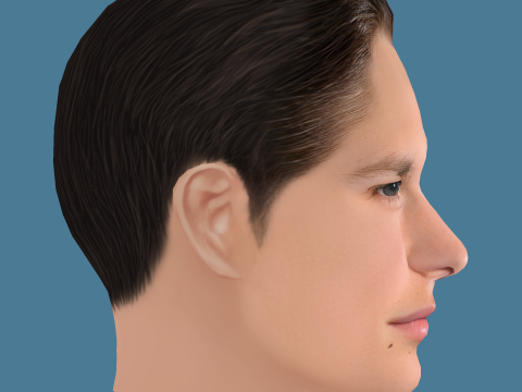 Ansel Elgort Head - Low poly head for game 3D मॉडल