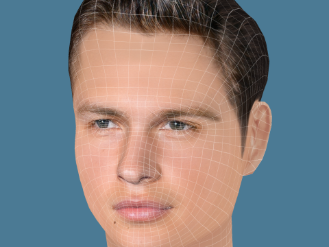 Ansel Elgort Head - Low poly head for game 3D मॉडल