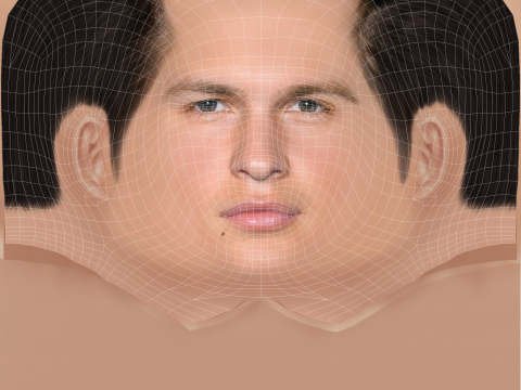 Ansel Elgort Head - Low poly head for game 3D मॉडल