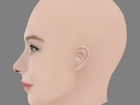 Elle Fanning - No Hair - Low poly head for game 3D मॉडल