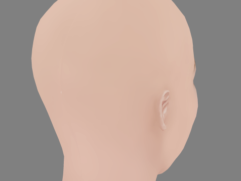 Elle Fanning - No Hair - Low poly head for game 3D मॉडल