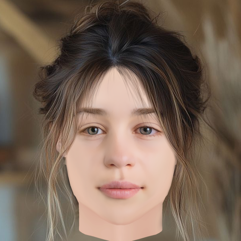Emilia Clarke - No Hair - Low poly head for game 3D Модель .c4d .max .obj .3ds .fbx .stl .blend