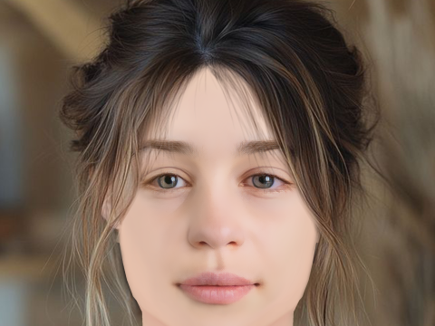 Emilia Clarke - No Hair - Low poly head for game 3D Model