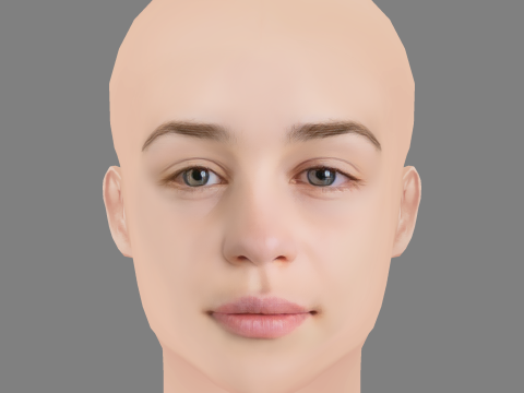 Emilia Clarke - No Hair - Low poly head for game 3D Модель