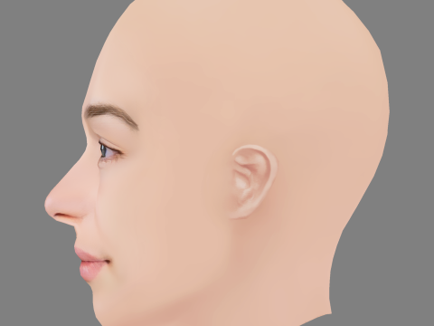 Emilia Clarke - No Hair - Low poly head for game 3D Модель