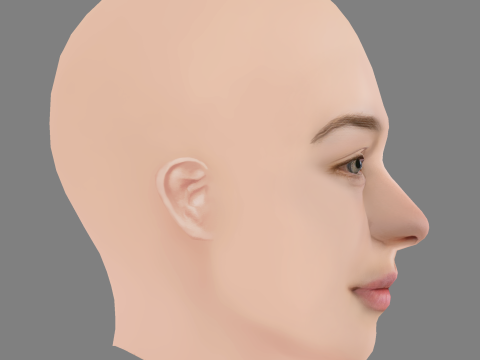 Emilia Clarke - No Hair - Low poly head for game 3D Модель