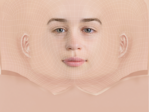Emilia Clarke - No Hair - Low poly head for game 3D Модель