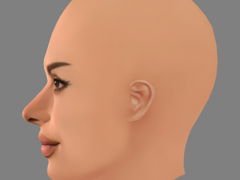 Emily Ratajkowski - No Hair - Low poly head for game Modello 3D