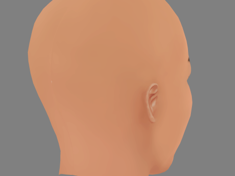 Emily Ratajkowski - No Hair - Low poly head for game Modello 3D
