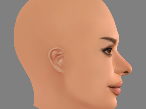 Emily Ratajkowski - No Hair - Low poly head for game Modello 3D