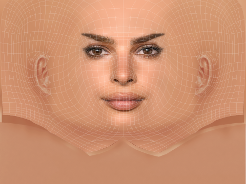 Emily Ratajkowski - No Hair - Low poly head for game Modello 3D