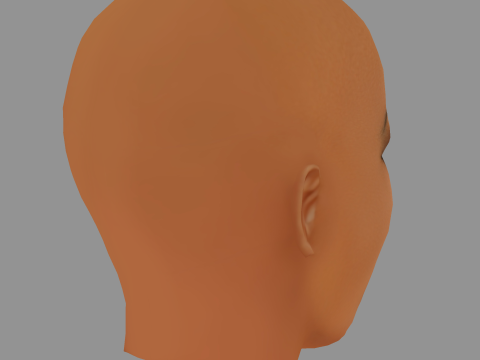 Florence Kasumba - No Hair - Low poly head for game 3D Модель