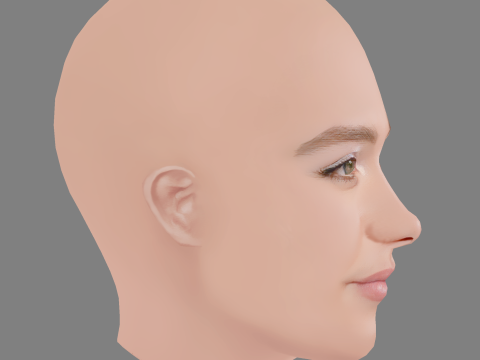 Florence Pugh Head - No Hair - Low poly head for game Modelo 3D
