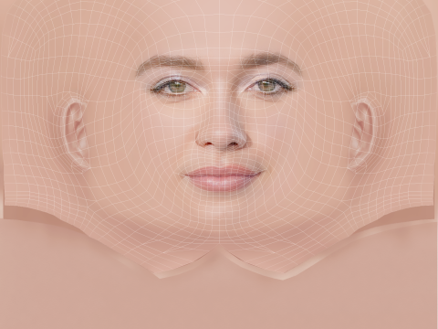 Florence Pugh Head - No Hair - Low poly head for game Modelo 3D