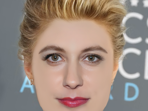 Greta Gerwig Head - No Hair - Low poly head for game 3D Model