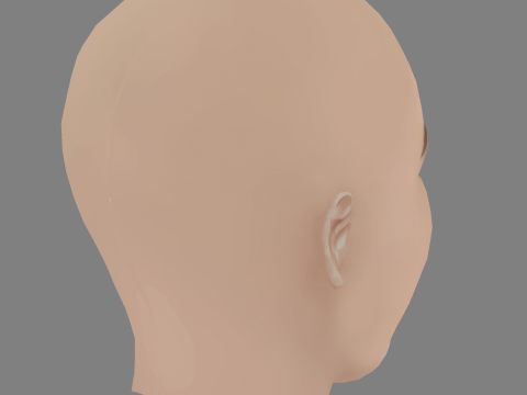 Greta Gerwig Head - No Hair - Low poly head for game 3D 모델