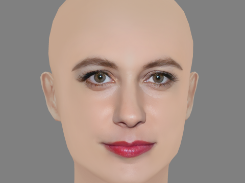 Greta Gerwig Head - No Hair - Low poly head for game 3D 모델