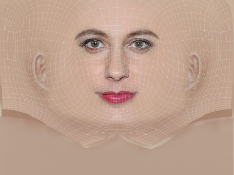 Greta Gerwig Head - No Hair - Low poly head for game 3D 모델