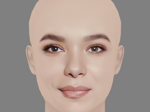 Hailee Steinfeld Head - No Hair - Low poly head for game 3D Модель