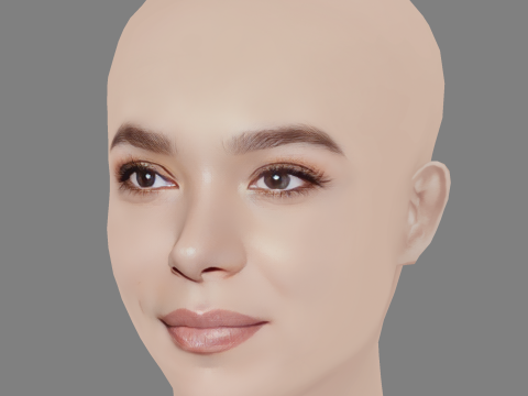 Hailee Steinfeld Head - No Hair - Low poly head for game 3D Модель