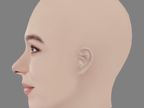 Hailee Steinfeld Head - No Hair - Low poly head for game 3D Модель